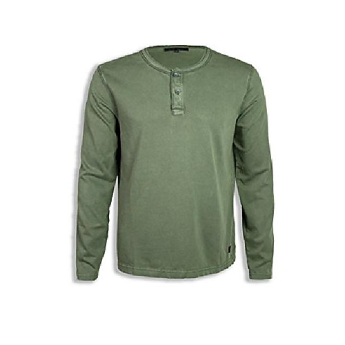 

but& #39;s washed & vintaged henley shirts & #40;burnt olive, xs& #41;