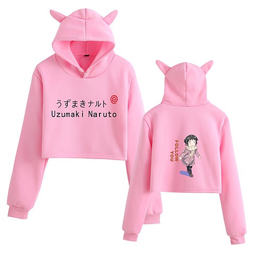 

Inspired by Naruto Naruto Uzumaki Crop Top Hoodie Polyester / Cotton Blend Graphic Prints Printing Crop Top For Women's / Men's