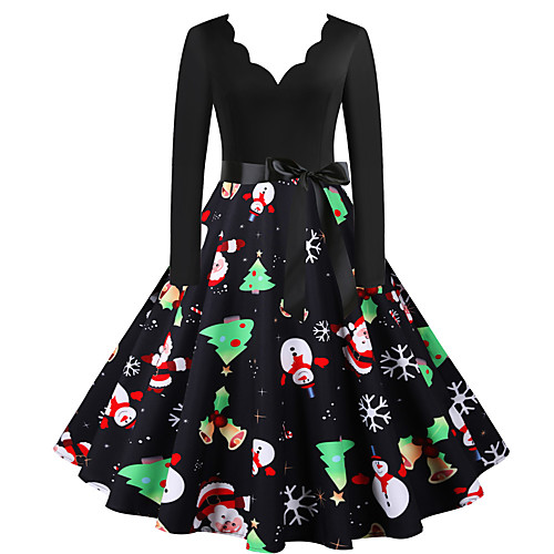 

Santa Claus Party Costume Women's Adults' Lady Christmas Christmas Polyester Dress