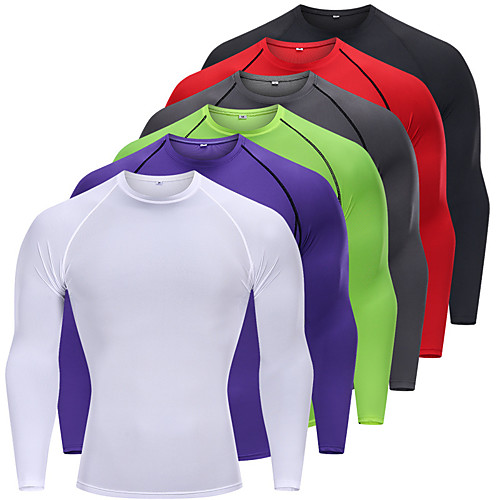 

Men's Long Sleeve Compression Shirt Running Shirt Tee Tshirt Top Athletic Athleisure Winter Breathable Quick Dry Moisture Wicking Fitness Gym Workout Running Jogging Training Sportswear Solid Colored