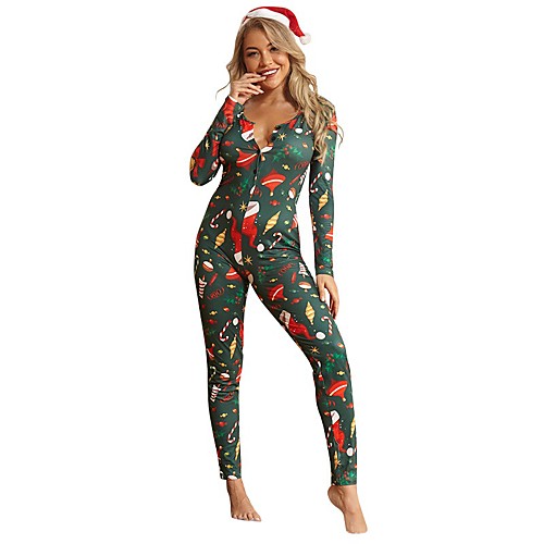 

Women's Active Green Jumpsuit Abstract Print
