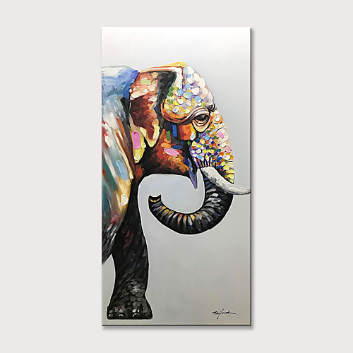 

Oil Painting Hand Painted Vertical Animals Pop Art Modern Rolled Canvas (No Frame)