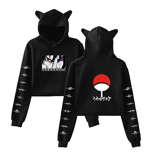 

Inspired by Naruto Cosplay Akatsuki Uchiha Itachi Crop Top Hoodie Polyester / Cotton Blend Print Printing Crop Top For Women's