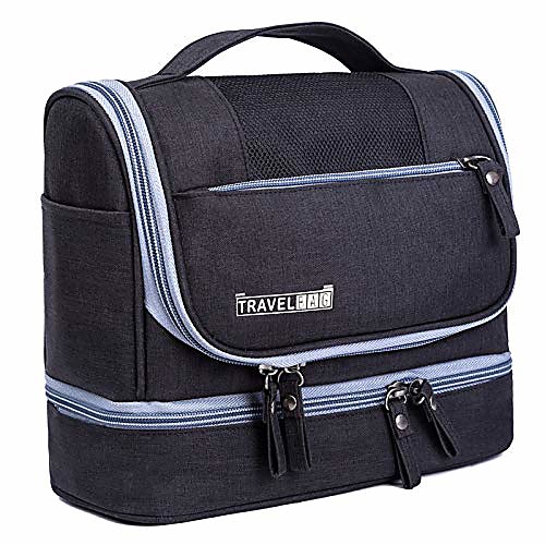 

hanging travel toiletry bag for men and women - multifuncation waterproof cosmetic bag or organizer bag portable makeup pouch