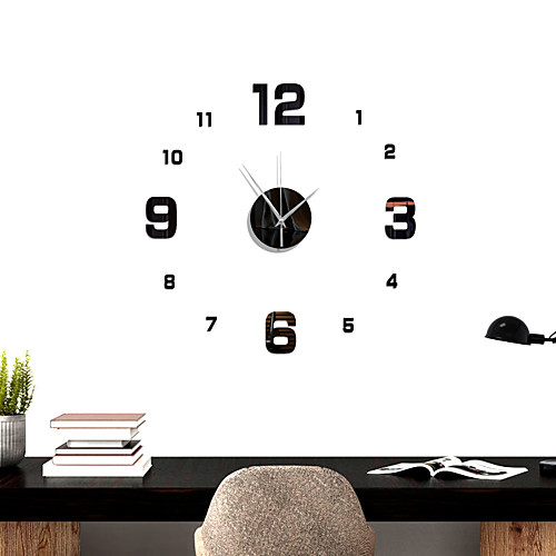 

NEW 3D DIY Acrylic Clock Wall Stickers Home Modern Decoration Crystal Mirror Art Sticker Mirror Wall Sticker Clock Decals