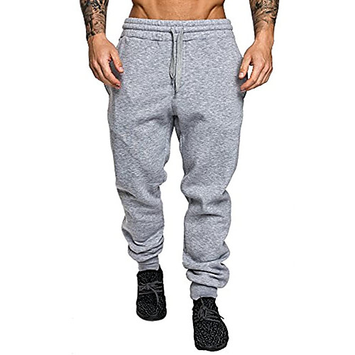 

Men's High Waist Sweatpants Joggers Jogger Pants Casual Bottoms Drawstring Cotton Winter Fitness Gym Workout Running Jogging Breathable Soft Plus Size Sport Solid Color Navy Light Gray Dark Gray Black