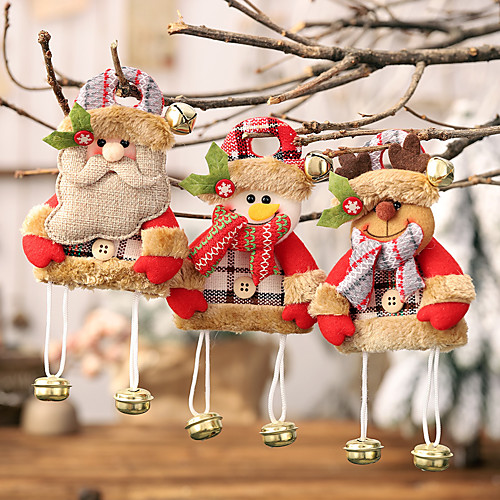 

Christmas Decorations Plaid Cloth Hanging Bells Small Trees Cartoon Ornaments Children's Gifts