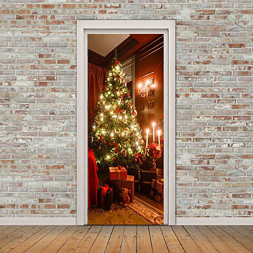 

Christmas Self-adhesive Creative Door Stickers Living Room Diy Decoration Home Waterproof Wall Stickers