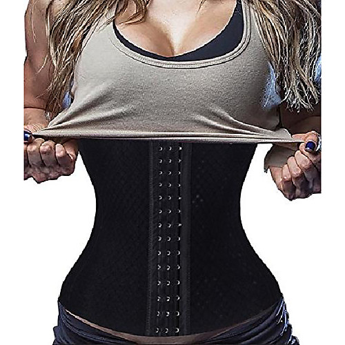 

waist trainer corset weight loss sport fat burner body shaper long torso, black,x-small