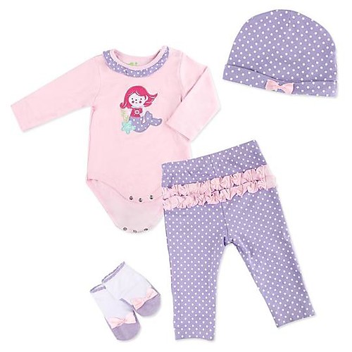 

Reborn Baby Dolls Clothes Reborn Doll Accesories Fabrics for 20-22 Inch Reborn Doll Not Include Reborn Doll Soft Pure Handmade Girls' 4 pcs