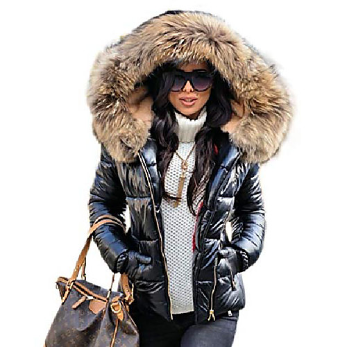 

womens black down parka quilted jacket winter warm thicken lined coat outwear windbreaker waterproof anoraks …