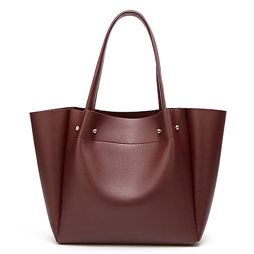 

Women's Bags PU Leather Tote Top Handle Bag Zipper Outdoor Handbags Wine Black Blushing Pink Brown