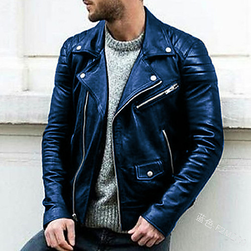 

men's retro brando casual rust biker jacket