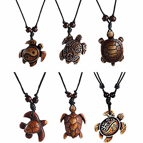 

cute sea turtles tortoises pendant necklaces for women men (8 pcs) m002