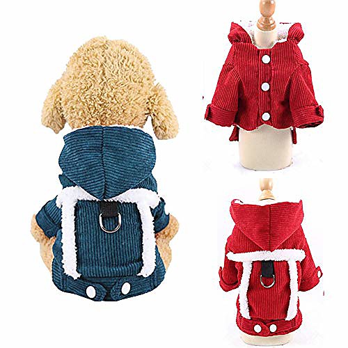 

pet costume dog clothes pet warm apparel cute dog outfits pet winter clothes hoodie corduroy cotton coat xs-l2 (green, l)