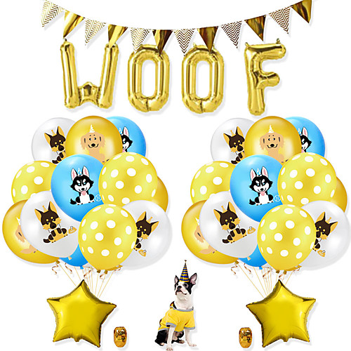 

Party Balloons 26 pcs WOOF Pet Dog Party Supplies Latex Balloons Banner Boys and Girls Party Birthday Decoration 12 Inch for Party Favors Supplies or Home Decoration