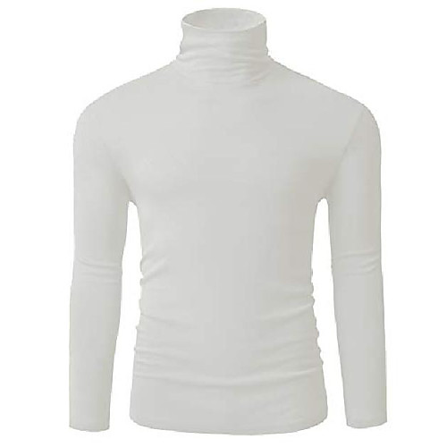 

fresca men's white long sleeve essential turtleneck wearable sweater pullover basic work undershirt supersoft comfortable thermal t-shirts ivory large