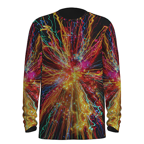 

Men's T shirt 3D Print Graphic 3D Long Sleeve Daily Tops Basic Rainbow