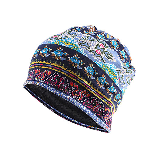

Unisex Protective Hat Cotton Basic - Floral Fall Winter Black Blue Brown