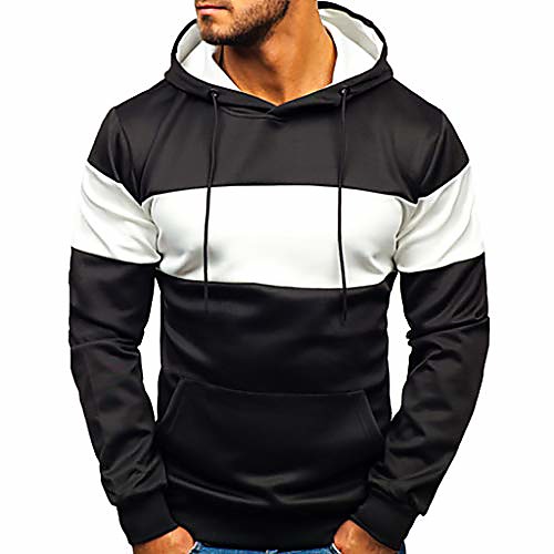 

mens sweatshirts vintage simple casual patchwork slim fit hoodie outwear blouse sweatshirts