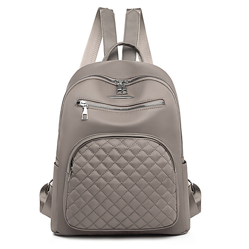 

Women's Oxford Cloth School Bag Commuter Backpack Large Capacity Waterproof Zipper Daily Backpack Black Blue Red Khaki