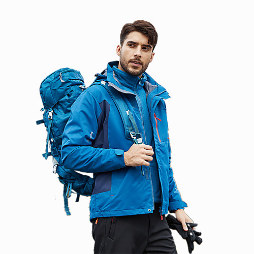 

Men's Hiking Jacket Hiking 3-in-1 Jackets Hiking Windbreaker Winter Outdoor Solid Color Windproof Breathable Quick Dry Warm Jacket Winter Jacket Single Slider Hunting Ski / Snowboard Fishing Black