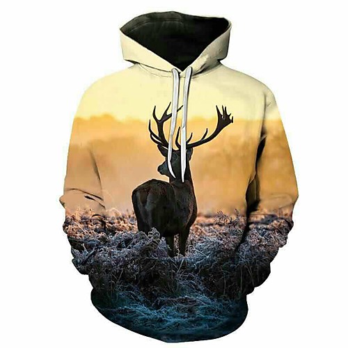 

Inspired by Animal Deer Cosplay Costume Hoodie Plush Fabric 3D Printing Hoodie For Women's / Men's