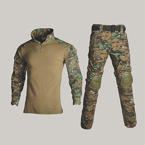 

Men's Hunting T-shirt Outdoor Windproof Breathability Wearable Soft Fall Winter Spring Camo / Camouflage Clothing Suit Polyester Camping / Hiking Hunting Fishing Jungle camouflage Black Camouflage