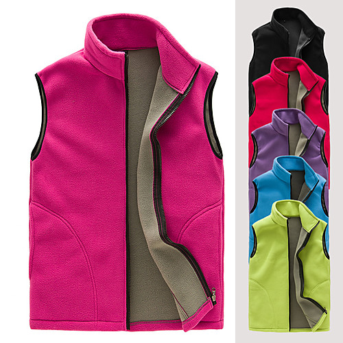 

Women's Hiking Jacket Hiking Fleece Vest Winter Outdoor Solid Color Windproof Breathable Warm Comfortable Vest / Gilet Top Camping / Hiking Hunting Ski / Snowboard Black Purple Red Sky Blue Rose Red