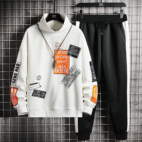 

Men's 2 Piece Tracksuit Sweatsuit Jogging Suit Long Sleeve 2pcs High Neck Thermal Warm Breathable Soft Running Walking Jogging Sportswear Jacket and Sweatpants Athletic Clothing Set Athleisure Wear