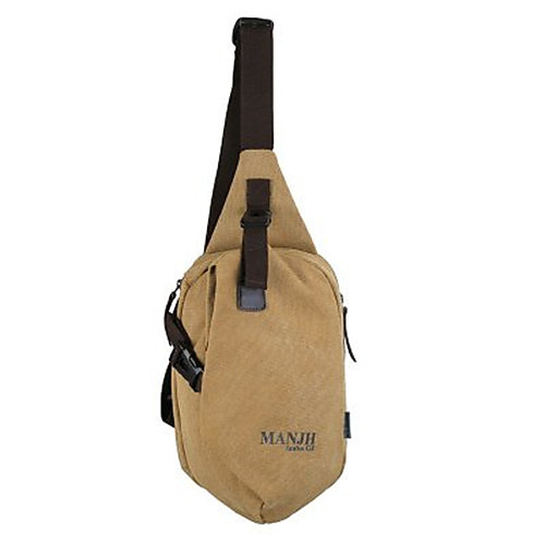 

Unisex Bags Canvas Sling Shoulder Bag Chest Bag Zipper Daily Outdoor 2021 MessengerBag Black Khaki Brown