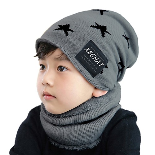 

Boys' Girls' Hiking Cap Beanie Hat 1 PCS Winter Outdoor Breathable Warm Soft Heat Retaining Skull Cap Beanie Solid Color Woolen Cloth Black Red Burgundy for Hunting Ski / Snowboard Fishing