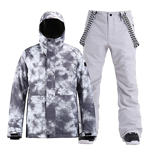 

Men's Ski Jacket with Pants Skiing Snowboarding Winter Sports Waterproof Windproof Warm 100% Polyester Clothing Suit Ski Wear