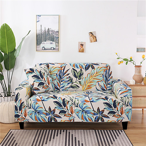 

Tropical Forest Print 1-Piece Sofa Cover Couch Cover Furniture Protector Soft Stretch Slipcover Spandex Fabric Super Fit for 1~4 Cushion Couch and L Shape Sofa,Easy to Install(1 Free Cushion Cover)