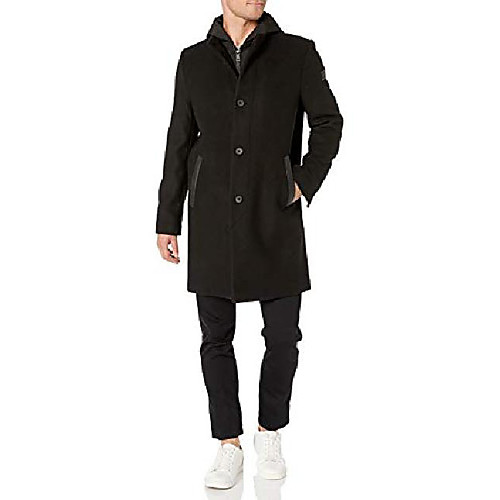 

men's jacket with removable hood, deep black