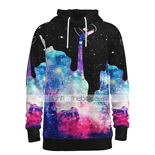 

Men's Pullover Hoodie Sweatshirt Graphic Abstract 3D Front Pocket Daily 3D Print 3D Print Casual Hoodies Sweatshirts Rainbow