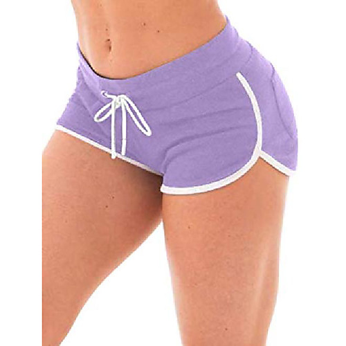 

women's sexy booty running workout yoga shorts club hot pants with back pockets lavender