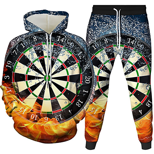 

Men's Pullover Hoodie Sweatshirt Graphic 3D 2 Piece Hooded Daily 3D Print Casual Hoodies Sweatshirts Long Sleeve Black