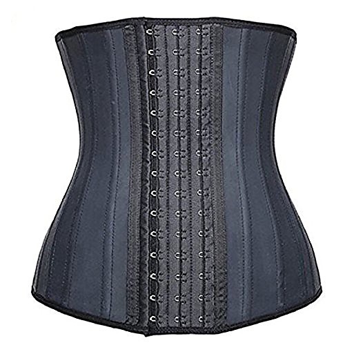 

latex waist trainer slimming cincher underbust corsets training tummy control body shaper medium black 1