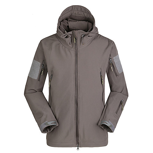 

Men's Hunting Jacket Outdoor Thermal Warm Waterproof Windproof Breathable Fall Spring Solid Colored Camo Coat Top Cotton Camping / Hiking Hunting Fishing Black Yellow Army Green