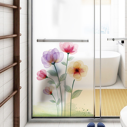 

Frosted Privacy Dream Flower Pattern Window Film Home Bedroom Bathroom Glass Window Film Stickers Self Adhesive Sticker 11660cm