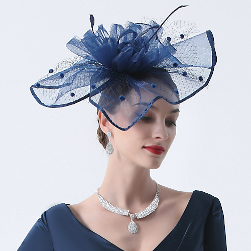 

Headpieces Feathers / Net Fascinators / Hats / Headpiece with Feather / Cap / Flower 1 Piece Wedding / Horse Race Headpiece