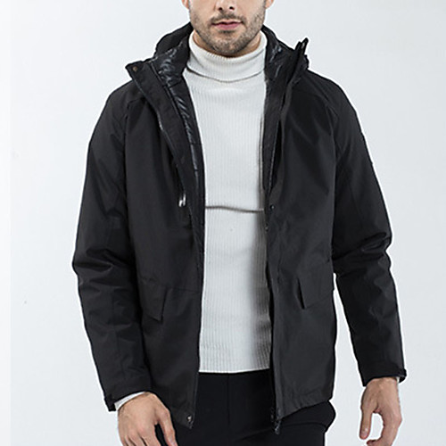 

Men's Hiking Jacket Hiking 3-in-1 Jackets Winter Outdoor Solid Color Windproof Fleece Lining Breathable Warm Winter Jacket Hunting Fishing Climbing White Black Red Dark Blue