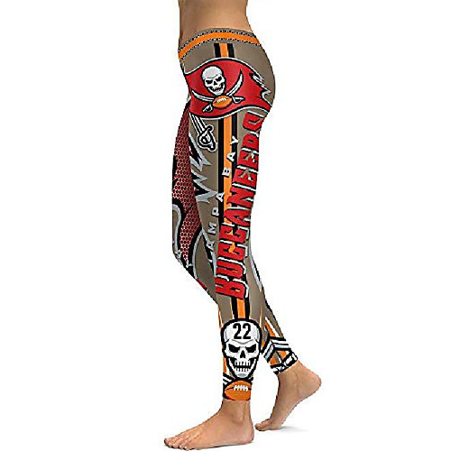 

women's stretchy ankle elastic football team tights leggings tampa bay s