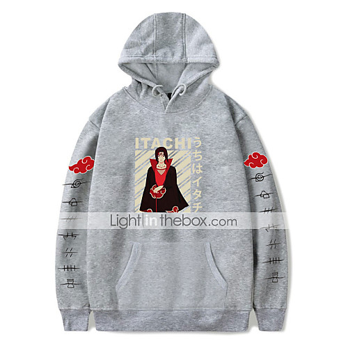 

Inspired by Naruto Cosplay Akatsuki Uchiha Itachi Hoodie Polyester / Cotton Blend Print Printing Hoodie For Women's / Men's