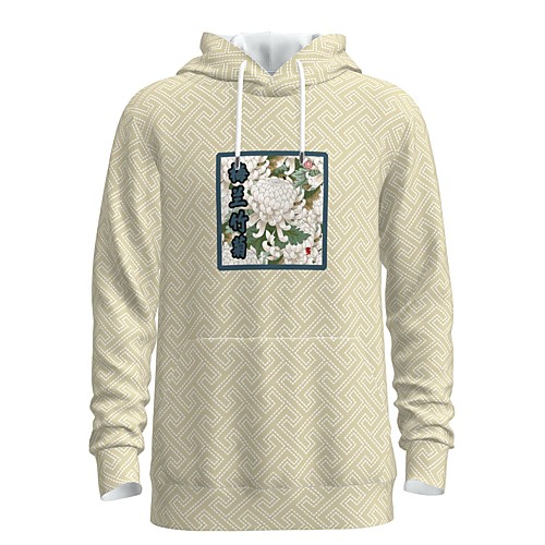 

Men's Pullover Hoodie Sweatshirt Plants Floral 3D Hooded Weekend Casual Streetwear Hoodies Sweatshirts Long Sleeve Yellow