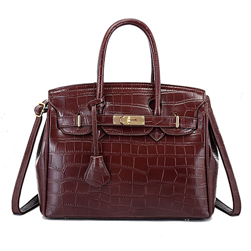 

Women's Bags PU Leather Satchel Top Handle Bag Zipper Event / Party Office & Career Handbags Black Blue Red Brown