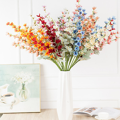 

Artificial Plants Plastic Rustic Bouquet Tabletop Flower Bouquet 2 Delphinium Grandiflorum