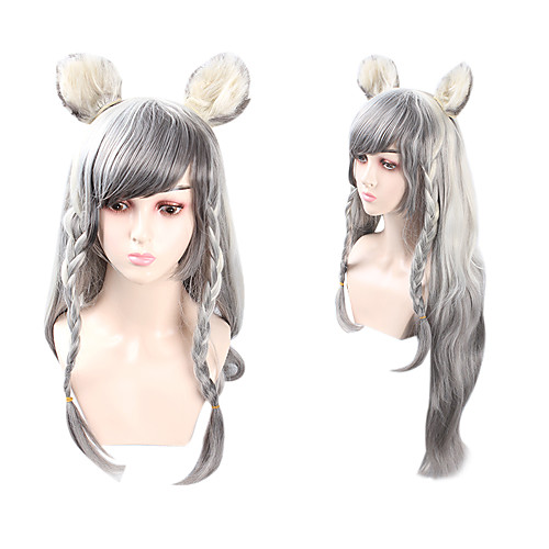 

Cosplay Cosplay Cosplay Wigs Women's Side bangs 80 inch Heat Resistant Fiber Natural Straight Gray Adults' Anime Wig