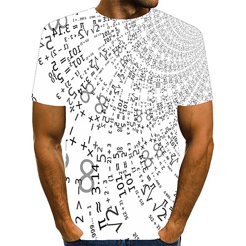 

Men's T shirt 3D Print Graphic 3D Print Short Sleeve Daily Tops Streetwear White